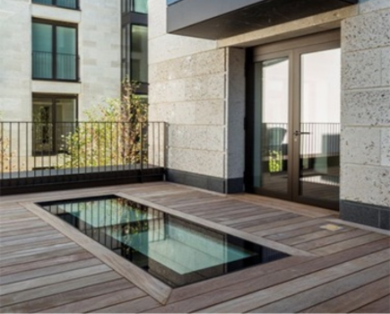 Walk-on rooflights for basement conversions located inside the home